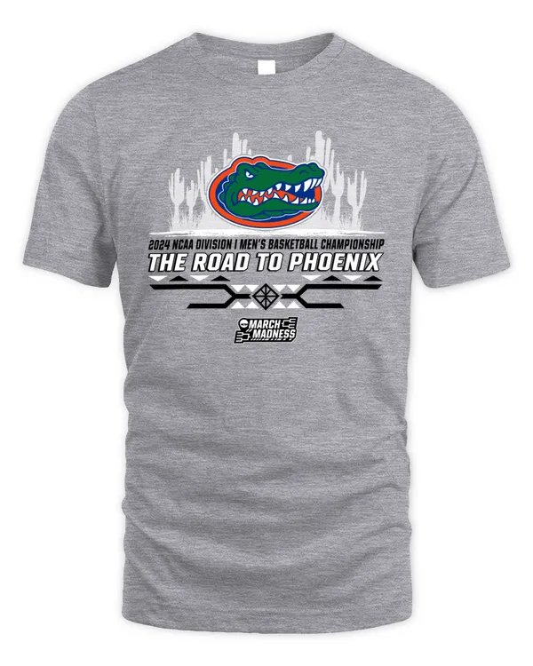 Florida Gators Team 2024 Ncaa Division I Men's Basketball Champion The Road To Phoenix March Madness Tee