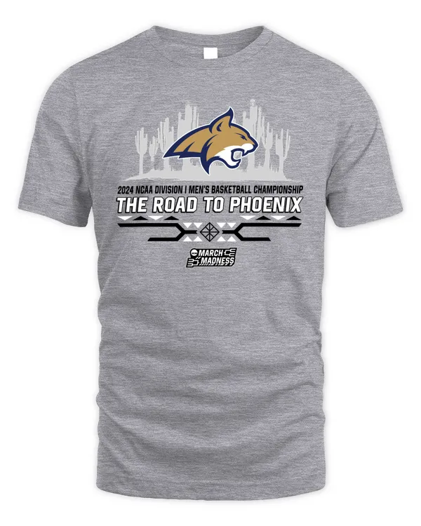 Montana State Team 2024 Ncaa Division I Men's Basketball Champion The Road To Phoenix March Madness Tee
