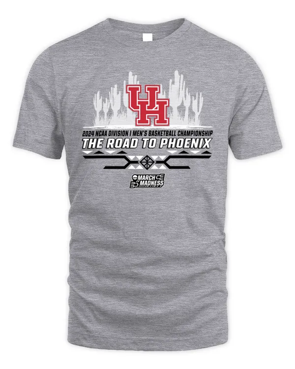 Houston Cougars Team 2024 Ncaa Division I Men's Basketball Champion The Road To Phoenix March Madness Tee