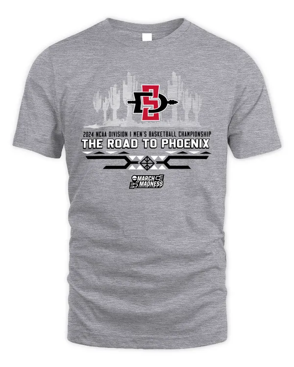 San Diego State Team 2024 Ncaa Division I Men's Basketball Champion The Road To Phoenix March Madness Tee
