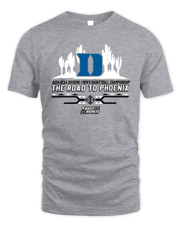 Duke Blue Devils Team 2024 Ncaa Division I Men's Basketball Champion The Road To Phoenix March Madness Tee