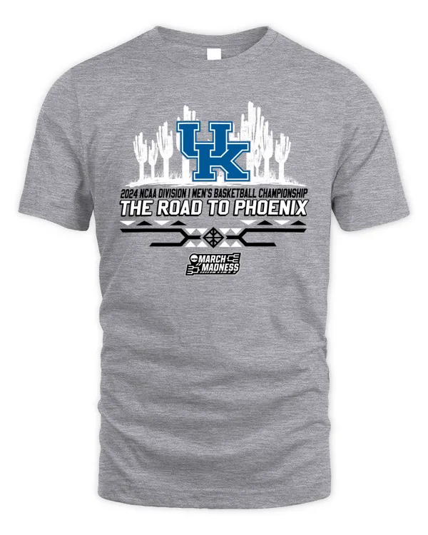 Kentucky Wildcats Team 2024 Ncaa Division I Men's Basketball Champion The Road To Phoenix March Madness Tee