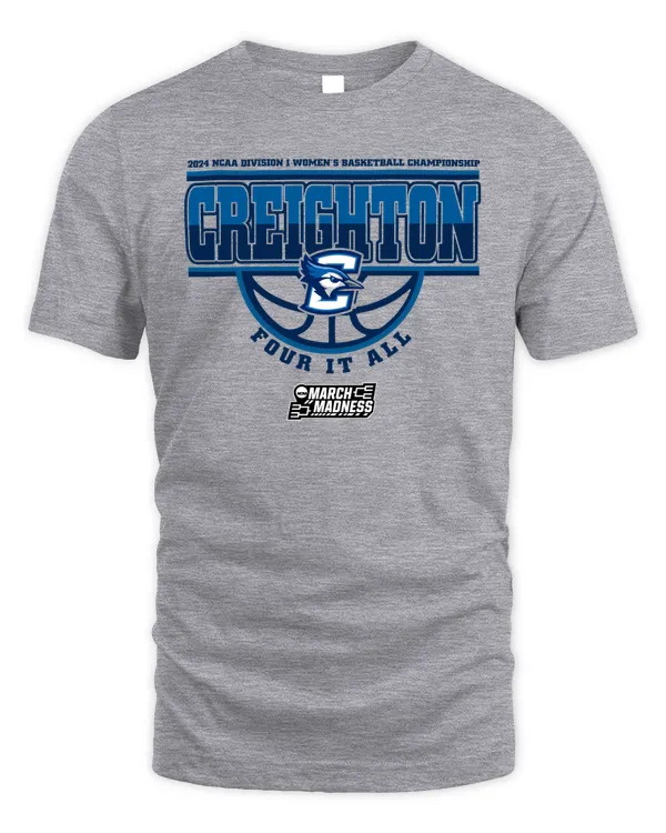 Creighton Team 2024 Ncaa Division I Women's Basketball Champion Four It All March Madness Tee