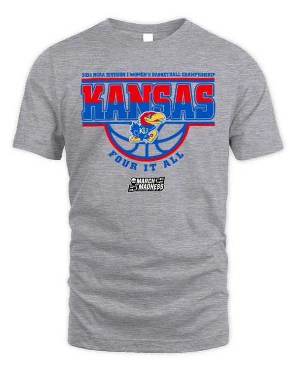 Kansas Team 2024 Ncaa Division I Women's Basketball Champion Four It All March Madness Te