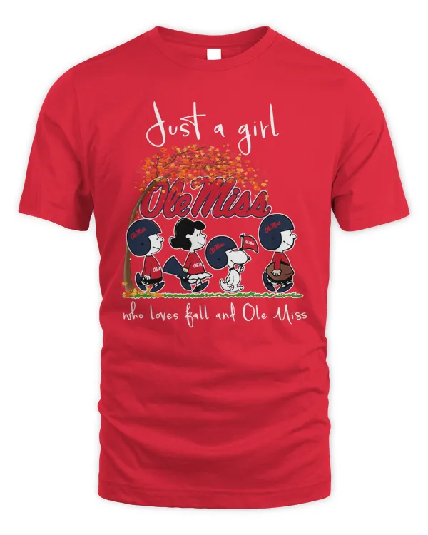 Official Just A Girl Who Loves Fall And Ole Miss 2023 Tee Shirt