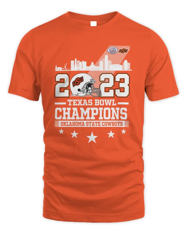 2023 Texas Bowl Champions Oklahoma State Cowboys Football Skycity Tee