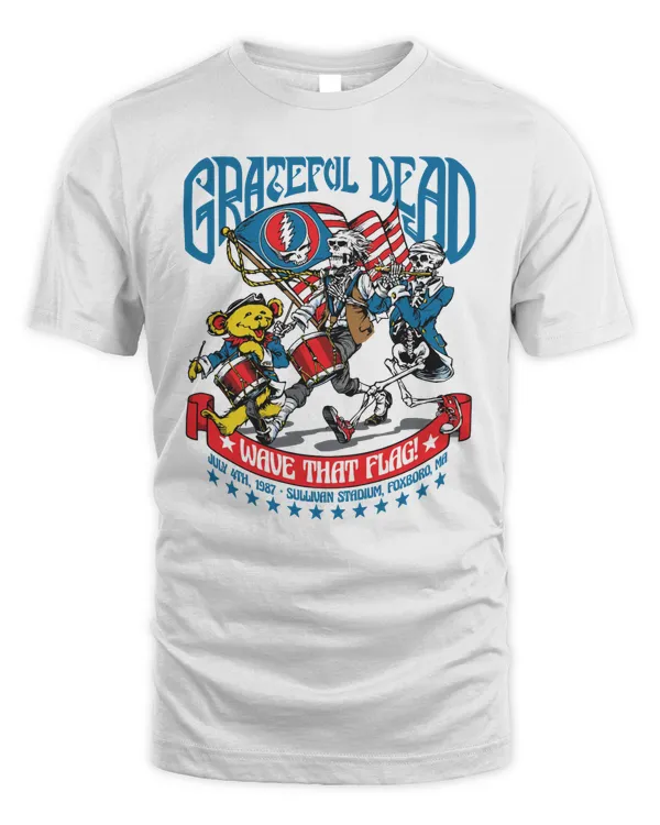Grateful Dead Happy 4th Of July Wave That Flag Shirt White