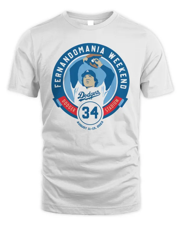 Fernando Valenzuela #34 Fernandomania Weekend Baseball Hall Of Fame 2023 Tee Los Angeles Dodgers