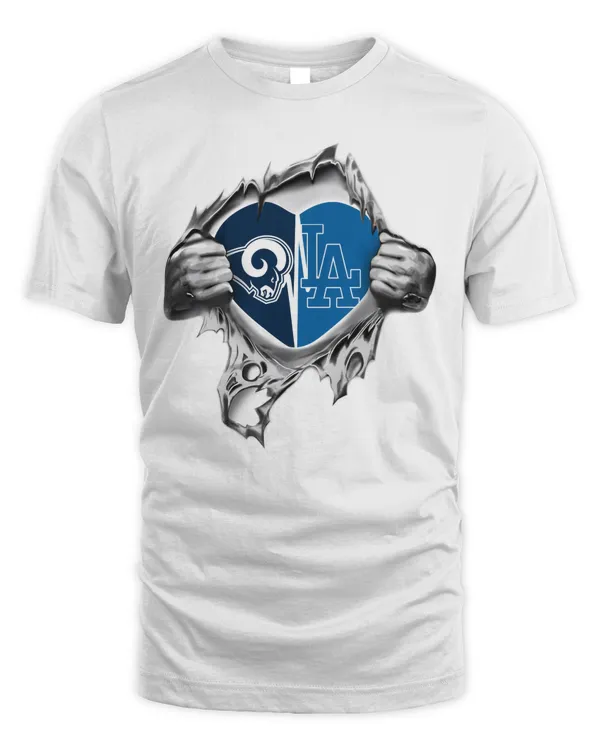 Blood Inside Me Los Angeles Rams And Los Angeles Dodgers 2023 Logo Shirt
