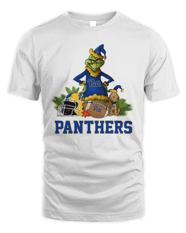 Pittsburgh Panthers Funny Grinch And Dog Christmas Shirt Royal