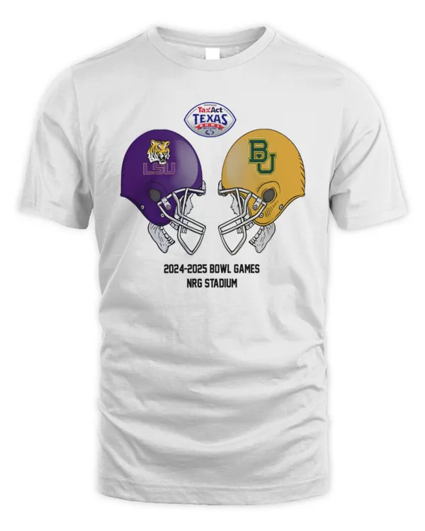 LSU Tigers vs Baylor Bears Texas Bowl NCAA 2024-2025 Bowl Games Helmet Tee
