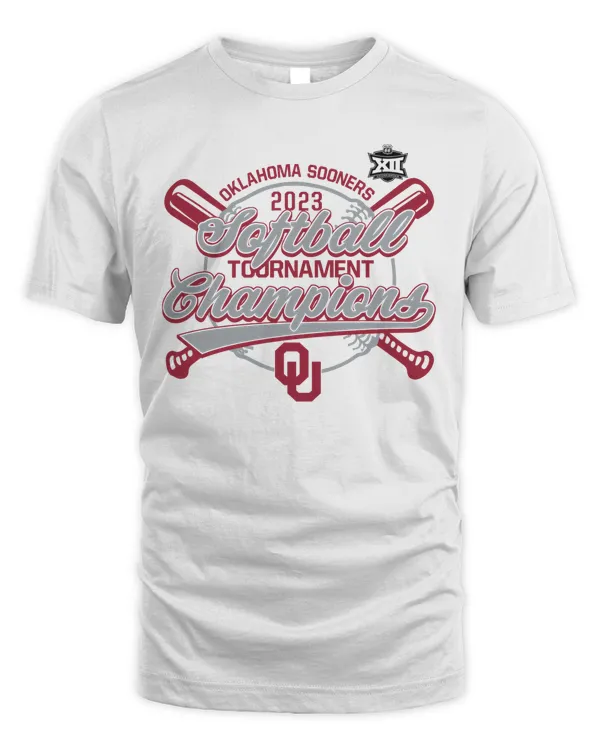 White Oklahoma Sooners Fanatics Branded 2023 NCAA Big 12 Softball Conference Tournament Champions Logo Shirt
