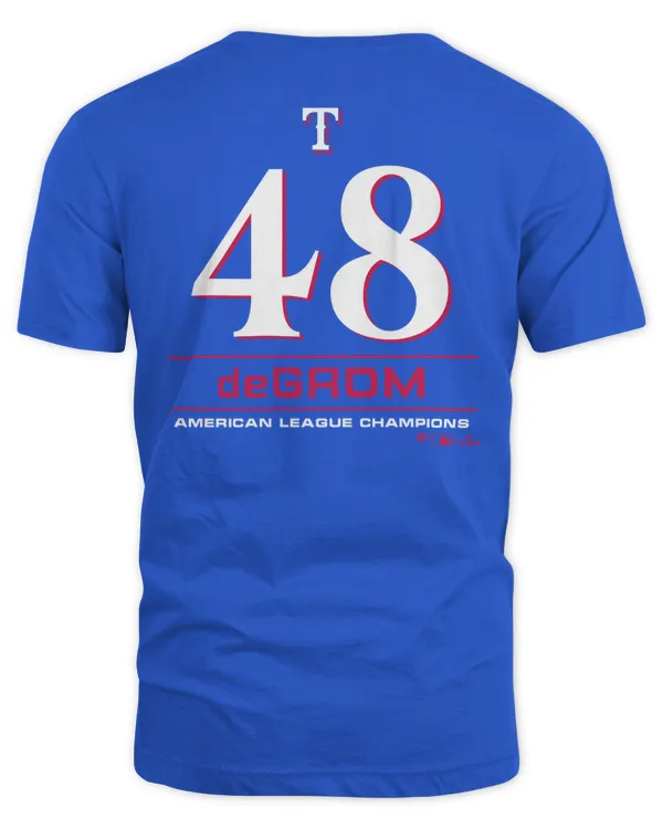 Jacob deGrom #48 Texas Rangers 2023 American League Champions Player Name & Number Shirt