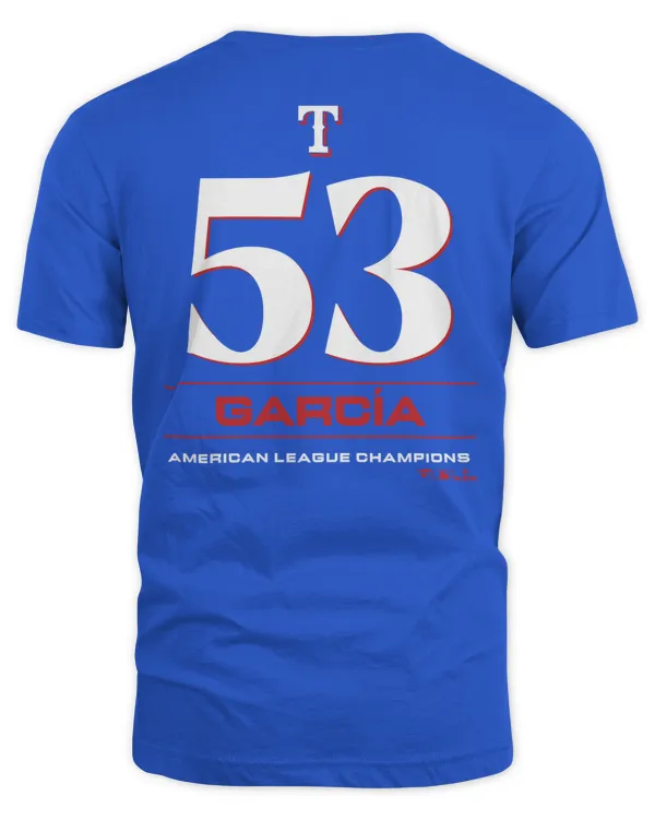 Adolis Garcia #53 Texas Rangers 2023 American League Champions Player Name & Number Shirt