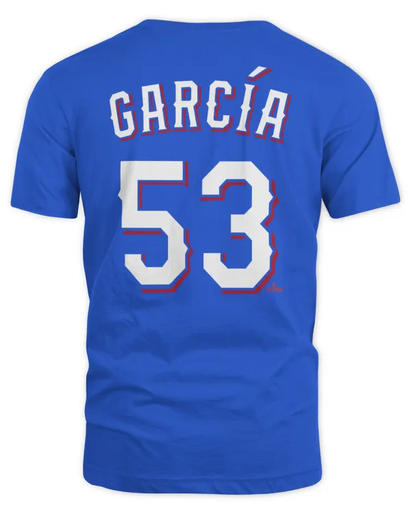 Adolis García #53 Texas Rangers 2023 World Series Champions Name & Number T Shirt Royal
