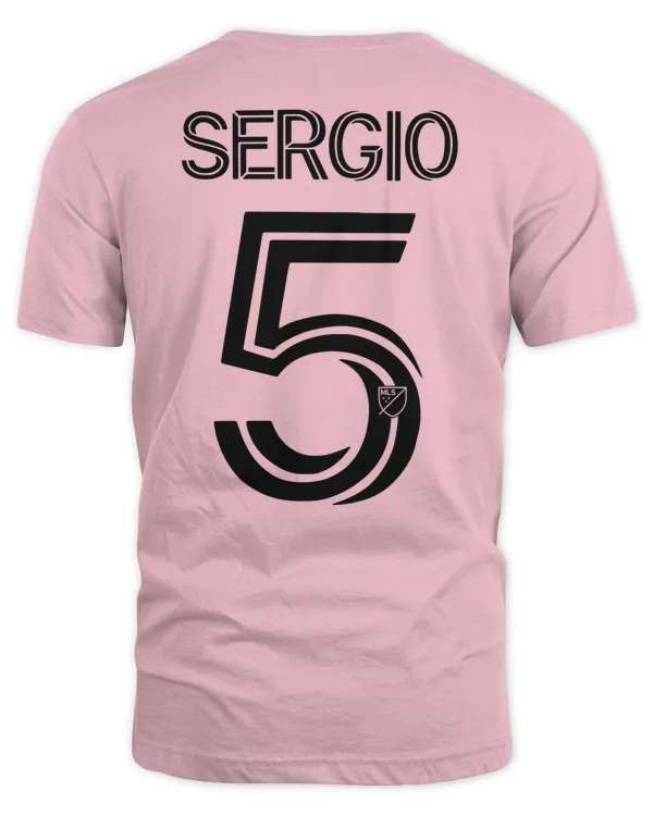 Men'S Inter Miami Cf Sergio Busquets #5 Pink 2023 The Heart Beat Kit Replica Player Tee