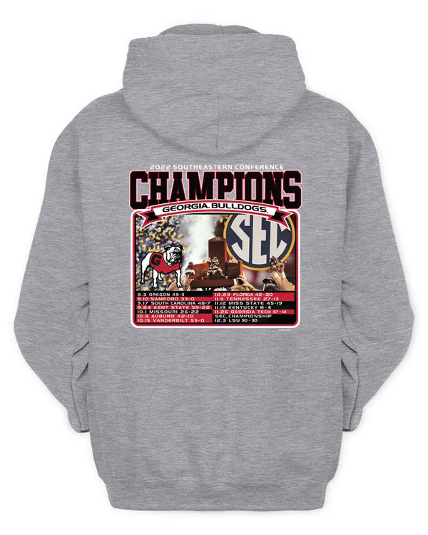 Store Georgia Bulldogs 2022 Sec Football Conference Champions Hoodie