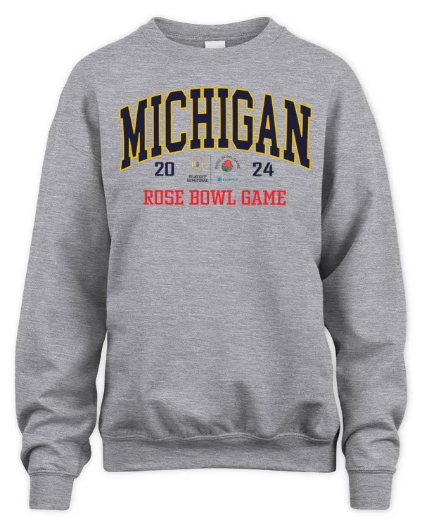 Playoff Semifinal Michigan Football College Football Playoff 2024 Rose Bowl Game Granite Sweatshirt