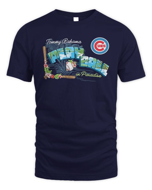 Mlb x Tommy Bahama Chicago Cubs Play Ball 2023 In Paradise Tee Shirt
