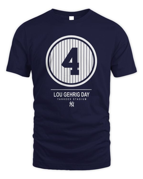 New York Yankees #4 Navy 2023 Lou Gehrig Day Shirt