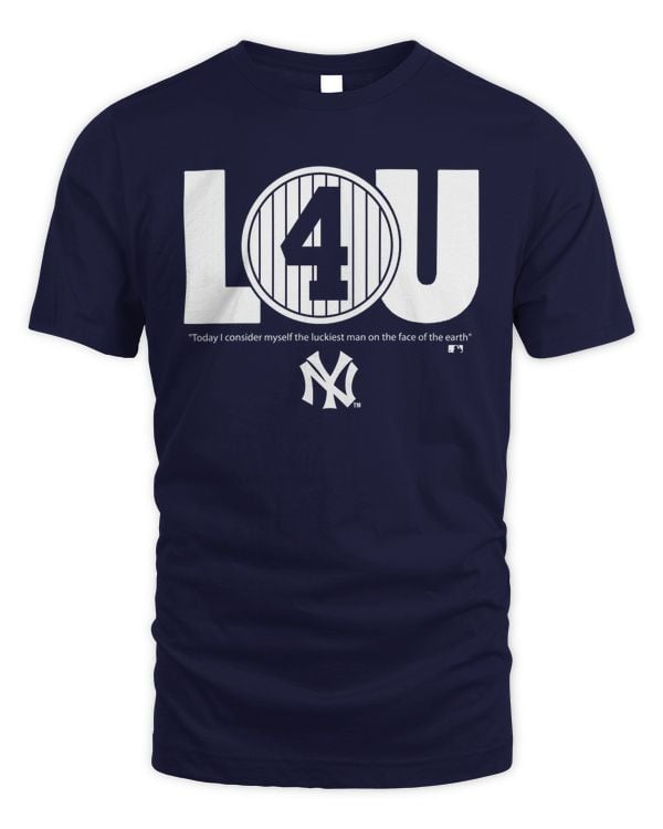 New York Yankees Lou Gehrig Cooperstown Collection Lou Gehrig Day Retired Number Tee