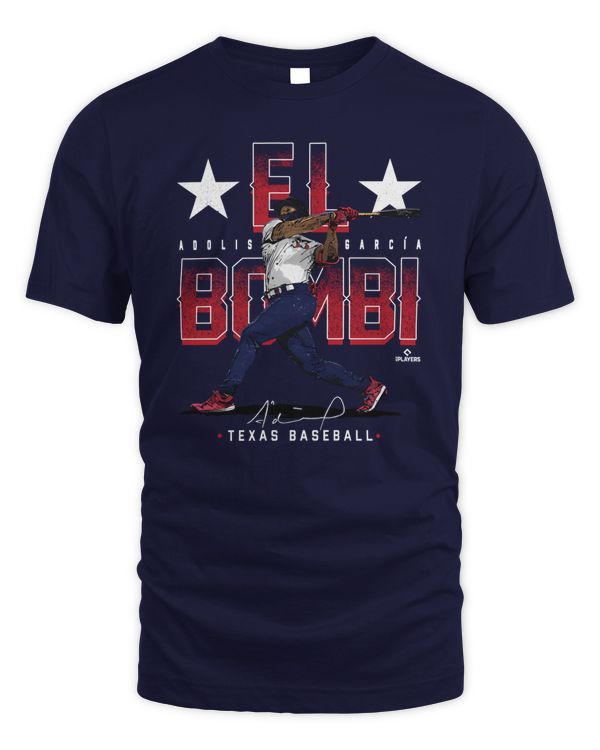 Adolis Garcia #53 Texas Rangers El Bombi WHT Tee Navy