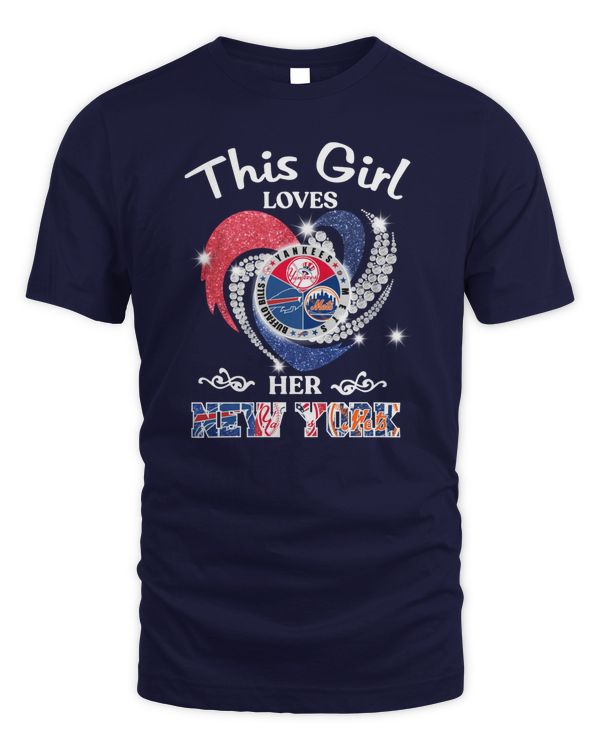 This Girl Loves Her New York Mets Logo Tee Shirt
