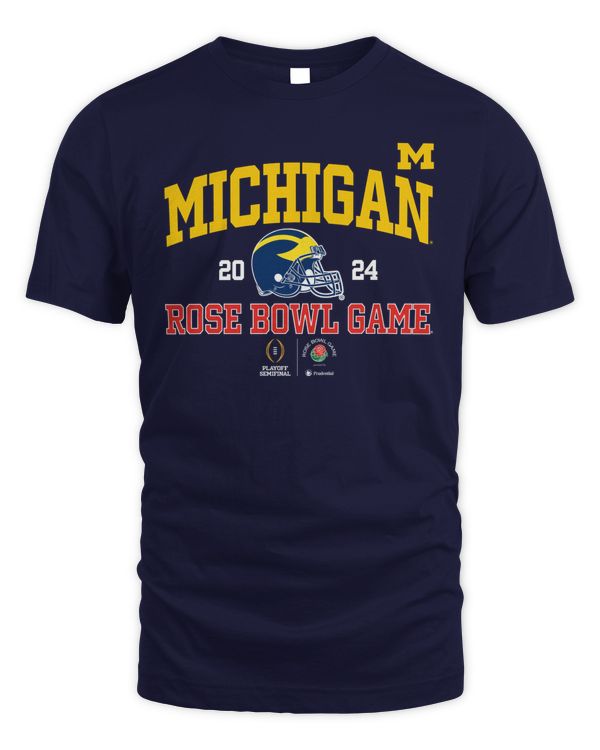 Michigan Football Women's College Football Playoff 2024 Rose Bowl Game Shirt Navy