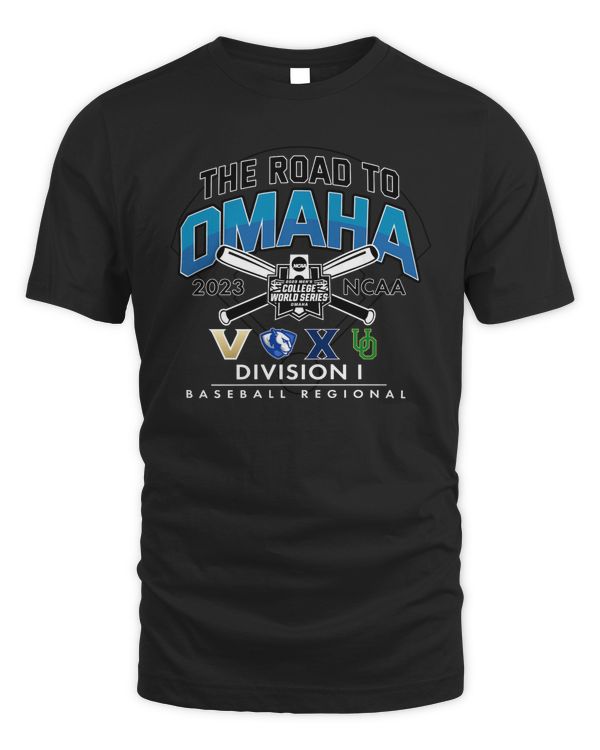 Event1 Team Store 2023 Ncaa Division I Baseball Regional Vanderbilt The Road To Omaha 4 Teams T Shirt