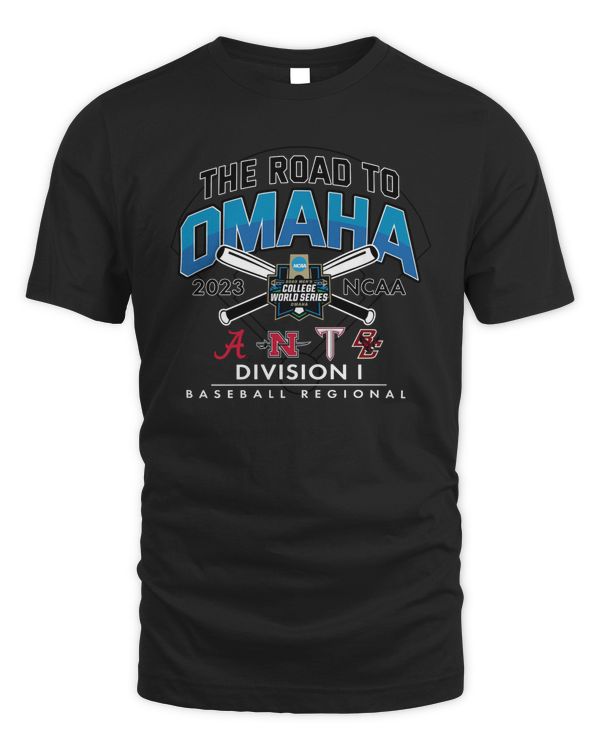 Event1 Team Store 2023 Ncaa Division I Baseball Regional Alabama The Road To Omaha 4 Teams Tee