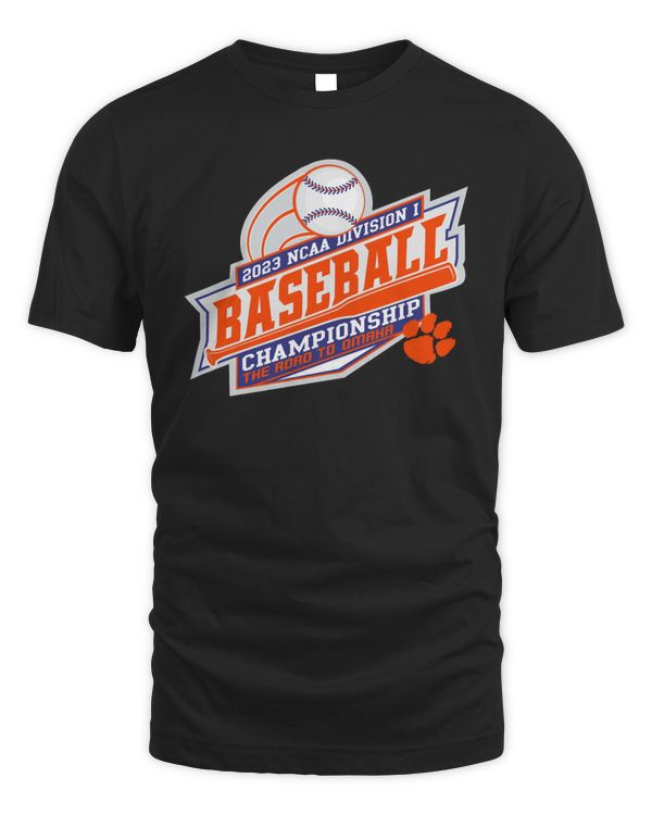 Official Clemson Tigers 2023 Ncaa Division I Baseball Championship The Road To Omaha Logo Hoodie Sweatshirt