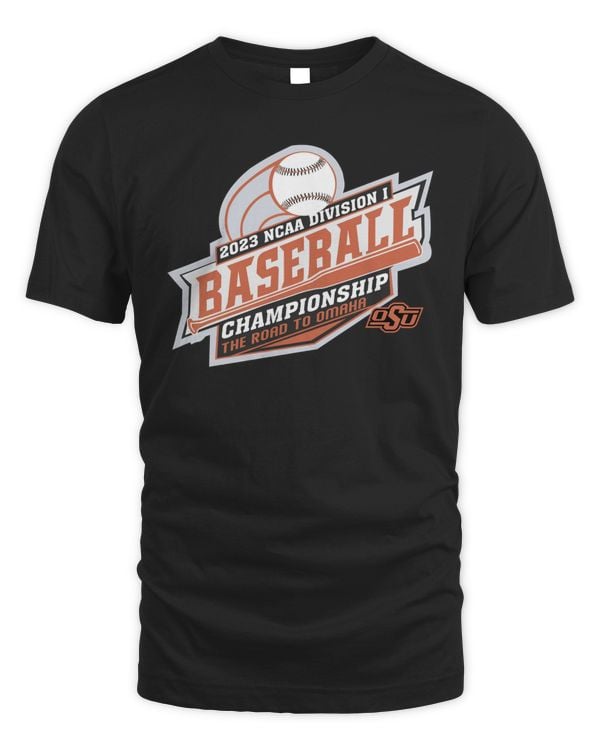 Official Oklahoma State 2023 NCAA Division I Baseball Championship The Road To Omaha Tee