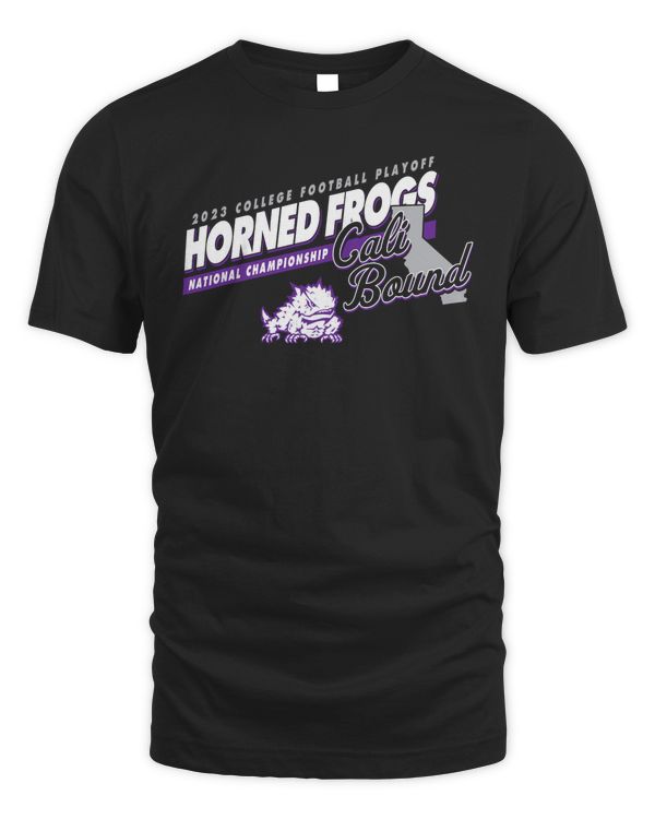 College Football Playoff 2023 National Championship Game TCU Cali Bound Black Tee