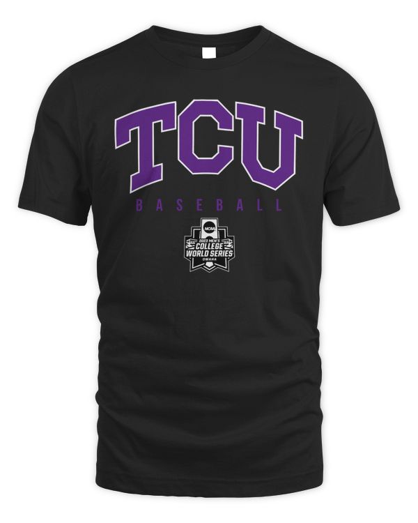 TCU Horned Frogs Baseball 2023 College World  Series Omaha Tee Black