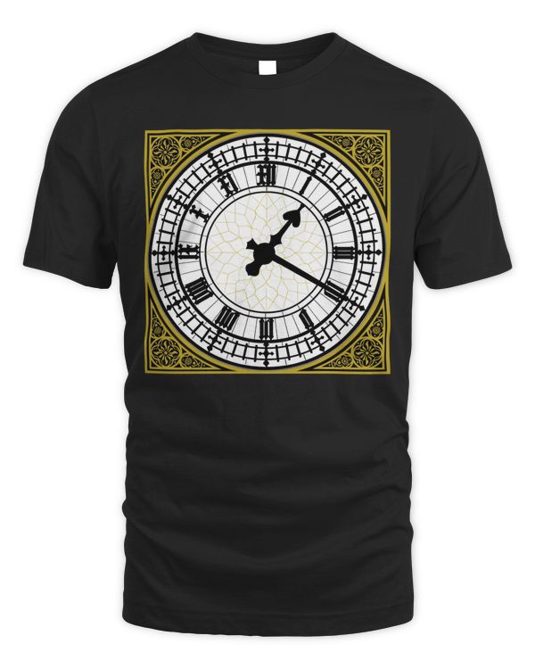 London Series Big Ben 1-20 Clock Tee Black