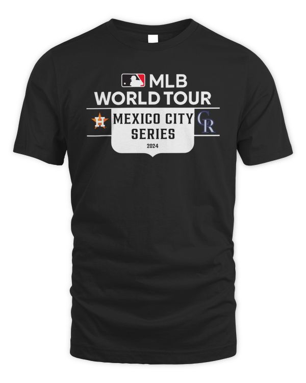 Houston Astros vs Colorado Rockies MLB World Tour Mexico City Series 2024 Shirt Black