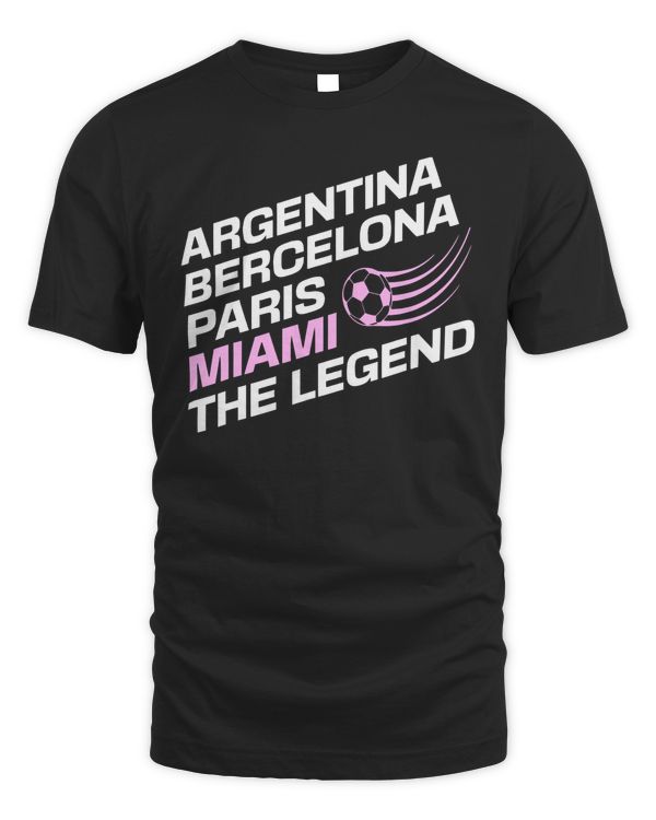 Messi Argentina Barcelona Paris Miami The Legend Shirt Black