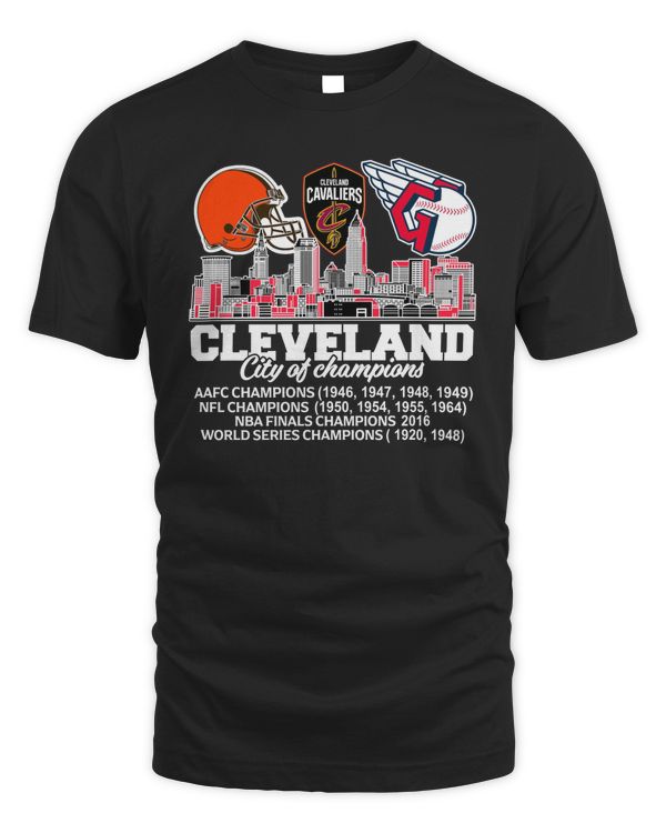 The Cleveland City Of Champions Logo Shirt Black