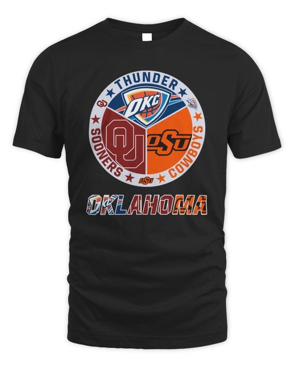 Oklahoma Sport Team Thunder X Cowboys X Sooners Logo 2023 Shirt