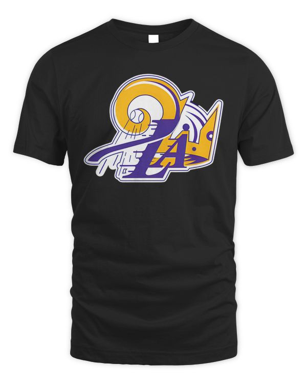 Los Angeles Dodgers x Lakers x Rams And Kings Logo Shirt Black