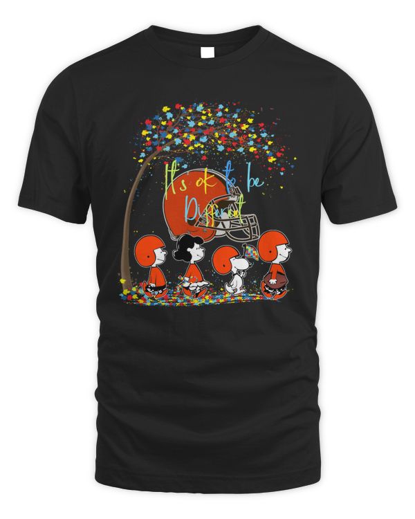 Official Peanuts Characters Cleveland Brown Autism It’s Ok To Be Different 2023 Tee
