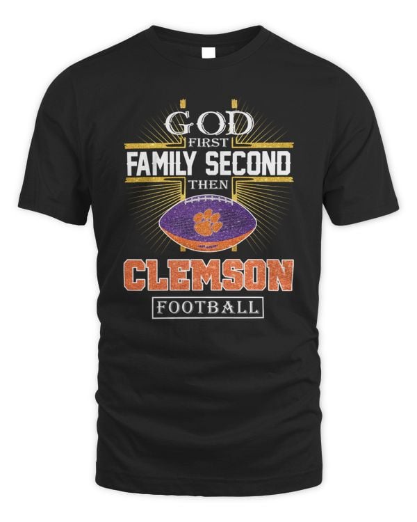 God First Family Second Then Clemson Tigers Football Diamonds Shirt