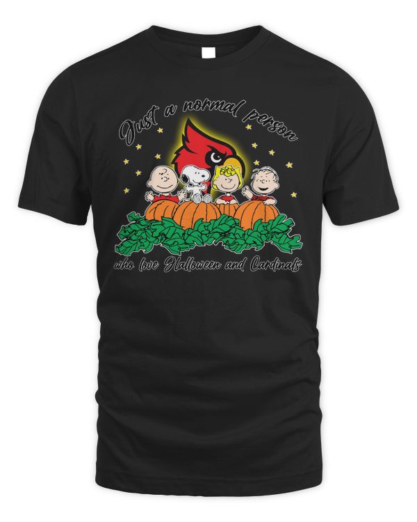 Peanuts Just A Normal Person Who Love Halloween And Louisville Cardinals Logo 2023 Shirt Hoodie Sweatshirt