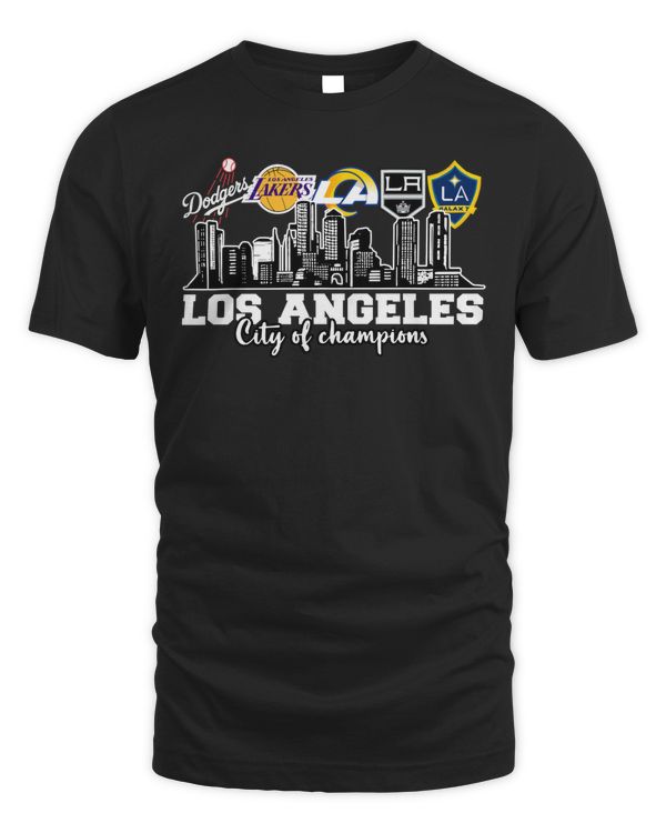 Los Angeles City Of Champions Dodgers Lakers Rams Galaxy 2023 Tee