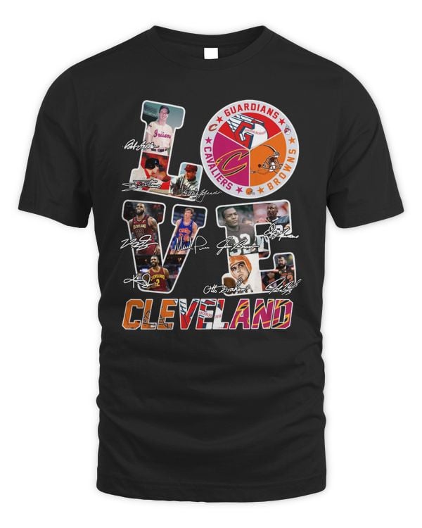 Love Cleveland Sports Teams Signatures Logo Shirt