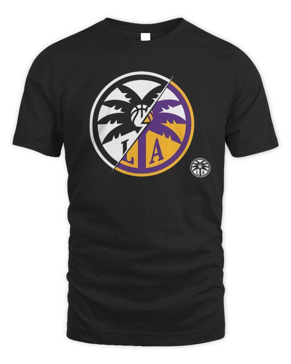Official Los Angeles Sparks Black Split Logo Performance 2023 T-Shirt