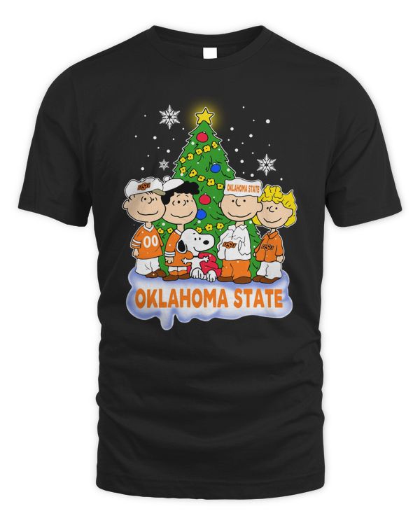 Peanuts Characters Loves Christmas And Oklahoma State Cowboys 2023 Shirt