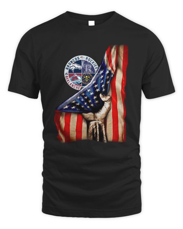 Denver Sports Teams Hand Pulling American Flag Shirt Hoodie