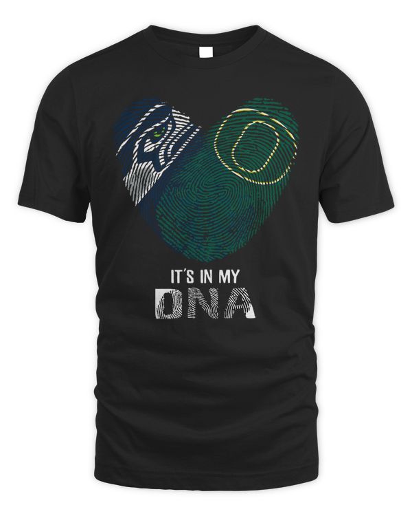 Seattle Seahawks And Oregon Ducks Heart It’s In My Dna 2023 Tee Black