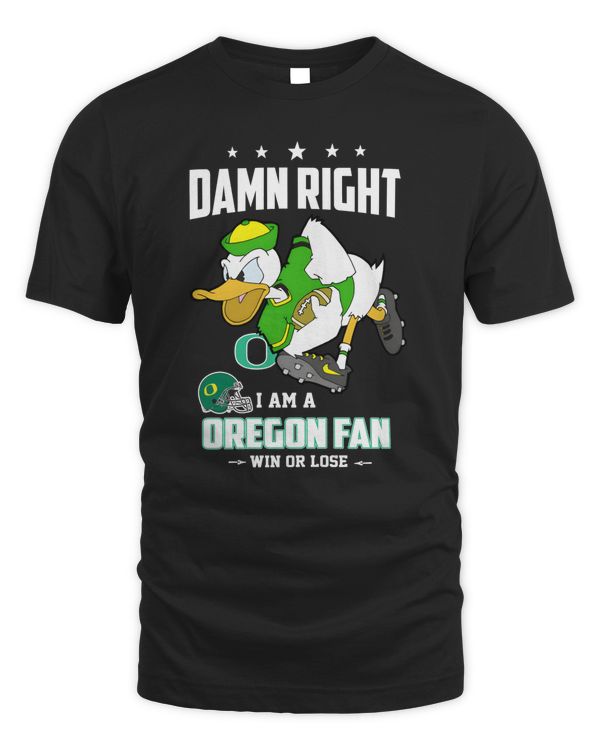 Official Damn Right I Am A Oregon Ducks Fan Win Or Lose Helmet Hoodie